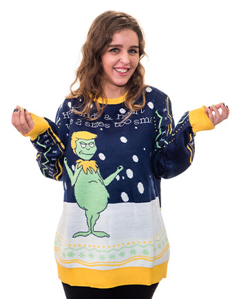 Grinch Trump Ugly Christmas Sweater Women’s