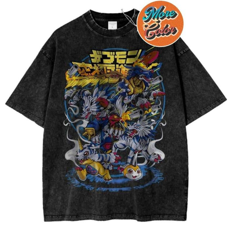 Gabumon Evolutions Digimon Anime Vintage Shirts, Cotton Unisex T-shirt, Crew Neck, Size S- 3XL, Menswear Top, Womenswear...