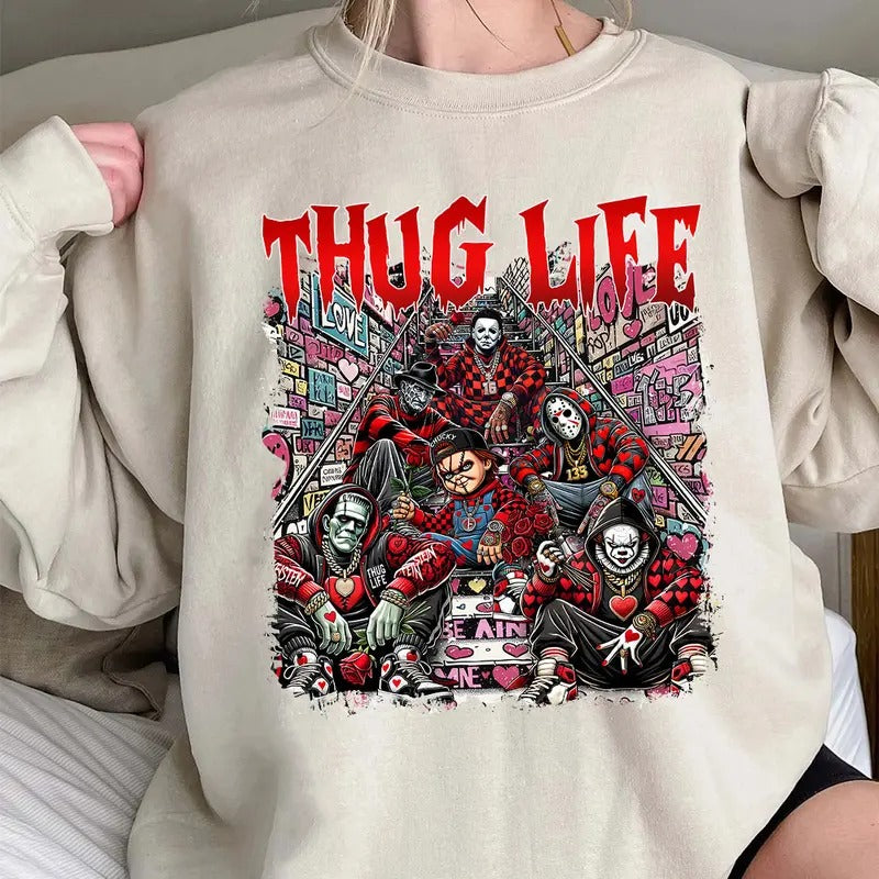 Galentine's Gang THUGLIFE Shirt, Valentinesday Movies Shirt, VLT Graphic Tee Hoodie, Sweatshirt | UrbanDripWear.com
