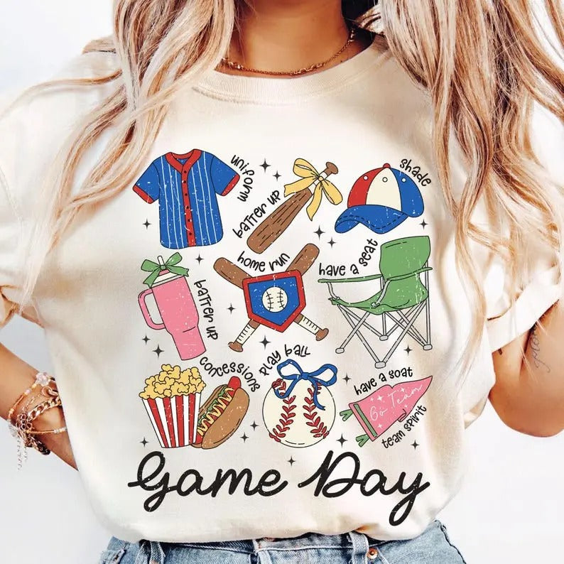 Game Day Baseball Tshirt, Game Day Tee, Baseball Mom Shirt, Vintage Baseball Season T-Shirt Hoodie, Sweatshirt