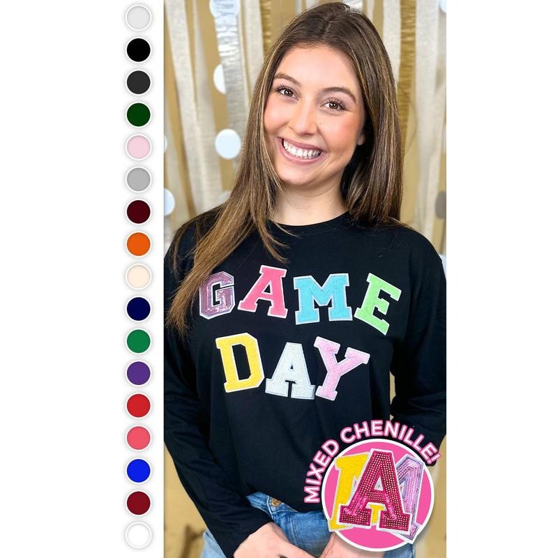 Game Day Sequin Funky Mix Long Sleeve T-Shirt Hoodie, Sweatshirt | UrbanDripWear.com