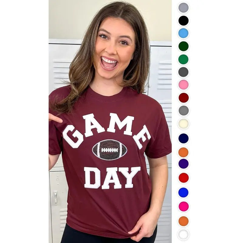 Game Day Sparkle Football Adult T-Shirt Hoodie, Sweatshirt | UrbanDripWear.com