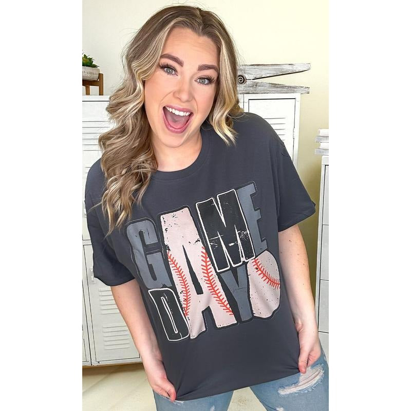 Game Day Stacked Baseball Graphic T-Shirt Hoodie, Sweatshirt | UrbanDripWear.com