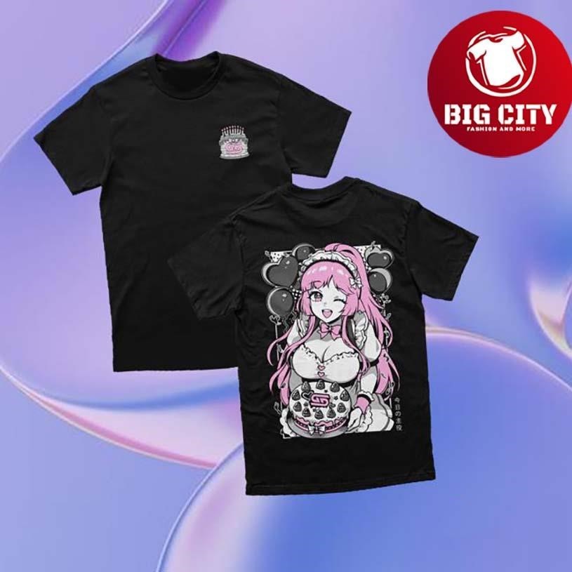 Gamer Supps Waifu Birthday Girl 10Th Anniversary Two Sided Shirt