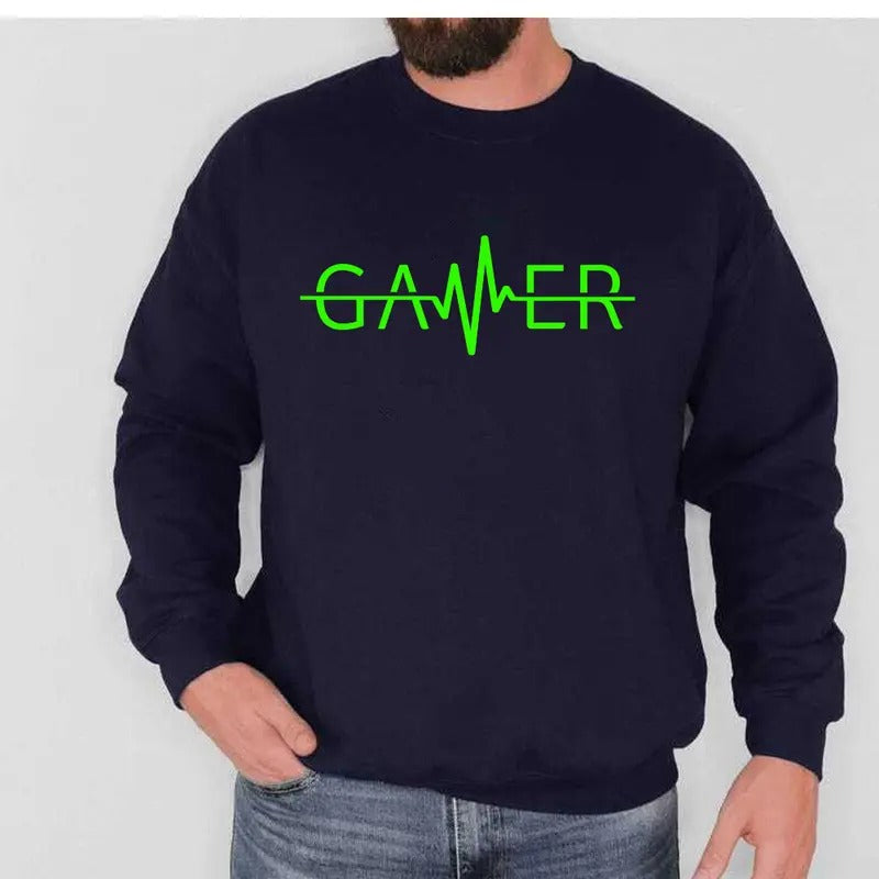 Gamer Sweatshirt Casual Street Style Fleece Fabric Crewneck Pullover Sweatshirt Tops Trendy for Unisex, Perfect Gifts...