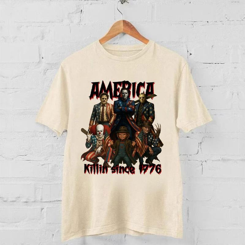 Gangster Killer America Shirts, America Killin It Since 1776 Shirt, Horror 4th Of July , Fourth Of July Tee, Killer...