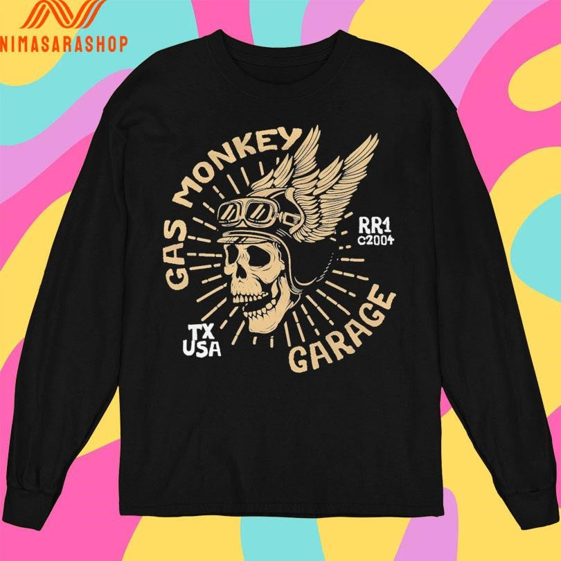 Gas Monkey Garage Texas USA Rr1 C2004 Skull Logo Shirts