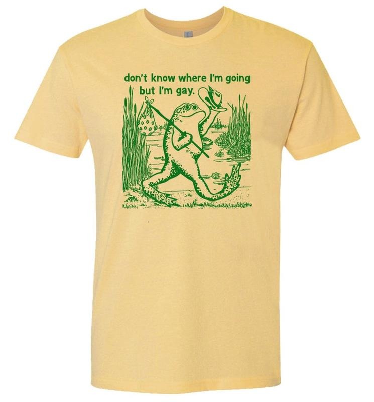 Gay Frog Shirt I Don't Know Where I'm Going But I'm Gay Shirt Funny LGBTQ T Shirt for Men Women Cool Vintage Queer...
