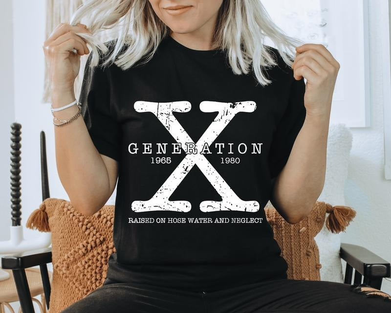 Gen X Unisex Shirt - Distressed Generation X Raised on Hose Water and Neglect T-Shirt Hoodie, Sweatshirt | UrbanDripWear.com