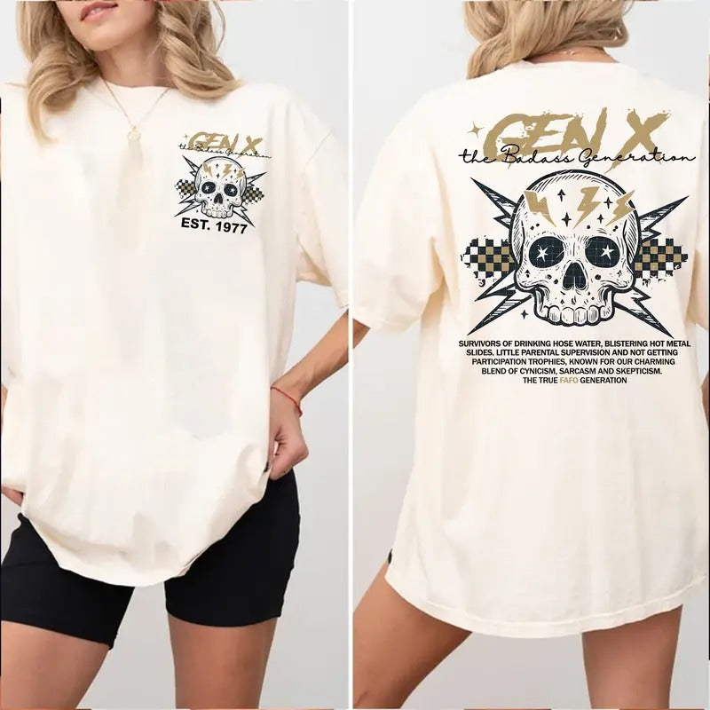 Generation X Custom Year The Badass Generation T-shirt, Custom Year Of Birth Shirt, Generation X T Shirt