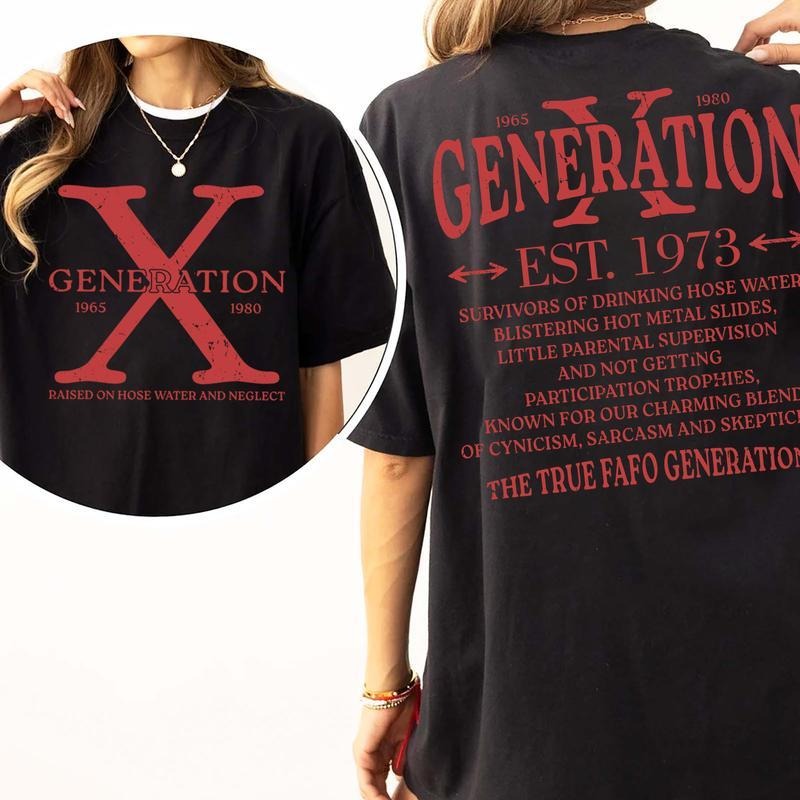 Generation X True FAFO Shirt- Comfort Cotton Top with Collar Fit Full Sizes, For Women Womenswear Embroidered Grey Light...