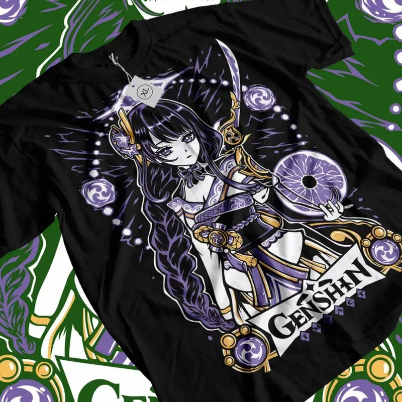 Genshin Impact Anime T-Shirt & Sweatshirt, Raiden Shogun Kawaii Waifu Graphic Tee, Anime Manga Lover Gifts t shirt Ball...