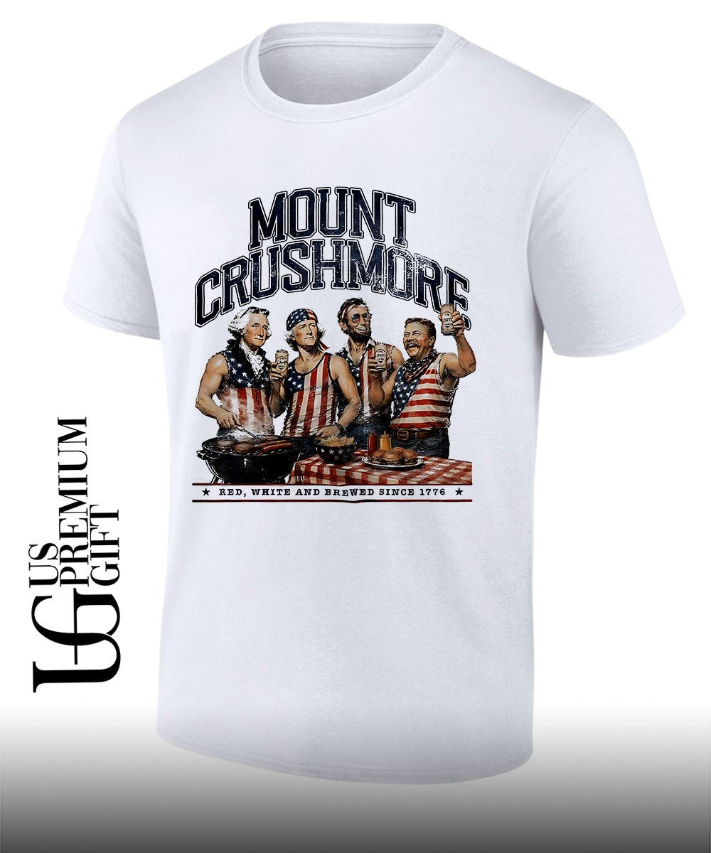 George Washington Thomas Jefferson Abraham Lincoln Theodore Roosevelt Mount Crushmore Red White and Brewed since 1776 shirt