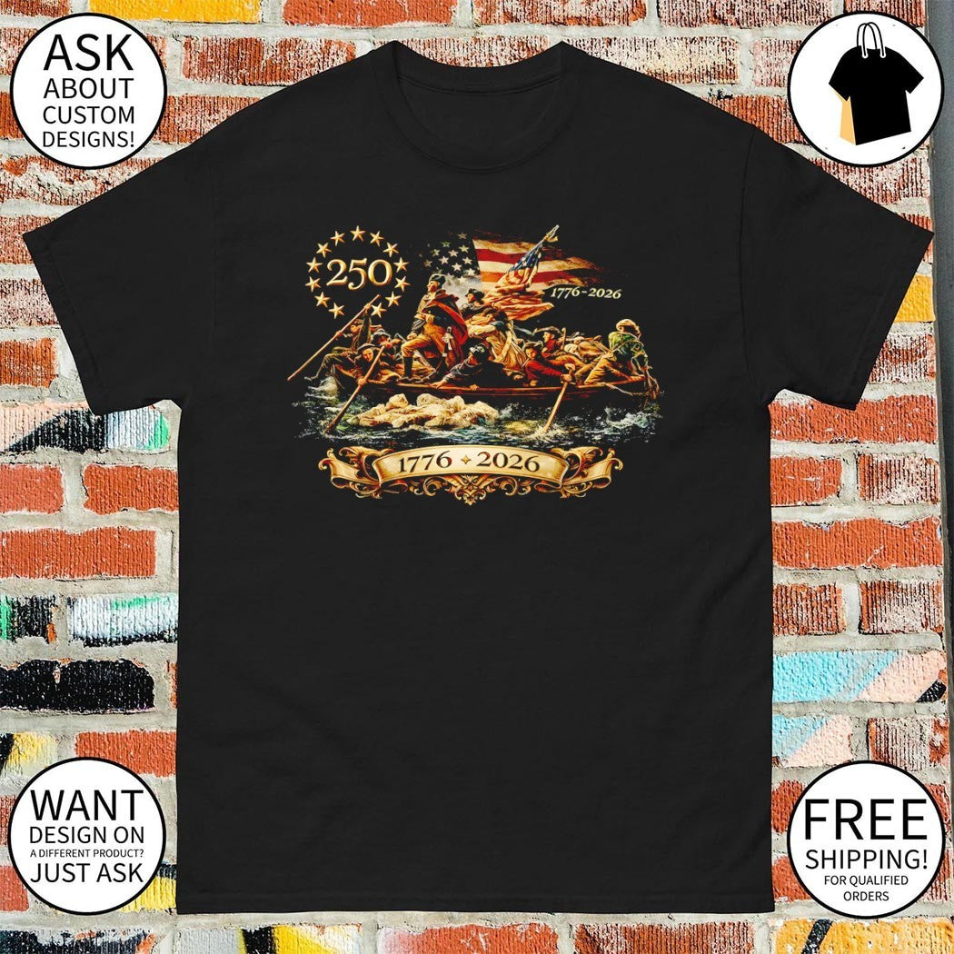 George Washington Washington Crossing the Delaware Revolutionary War Scene 250th American flag 2026 shirt