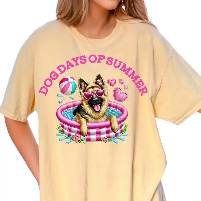 German Shepherd Dog Days of Summer Shirt ~ Unisex Apparel Relaxed Fit Printed In The USA Clothing Womenswear Casual...