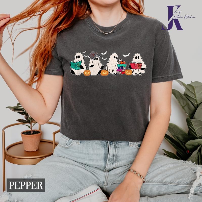 Ghost Book Shirt, Halloween Book TShirt, Bookish Ghost Sweatshirt, Book Ghosts Shirt, Ghost Halloween Shirt, Halloween...