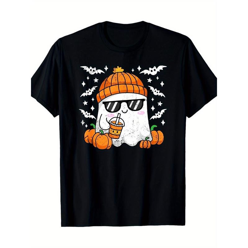 Ghost Drink coffee Fun Halloween Pumpkin Spice Lover T-shirt, men's T-shirt Made in USA Hoodie, Sweatshirt