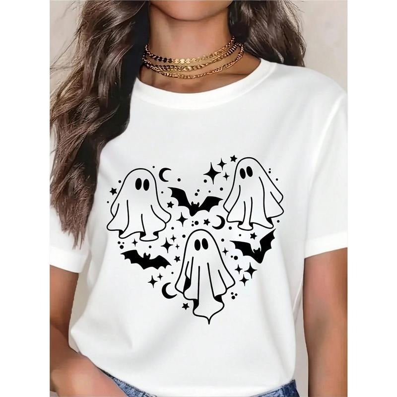 Ghost T-Shirt,Halloween Crewneck,Kawaii Ghost T-Shirt,Spooky Season,Cute Ghost T-Shirt,Halloween Kids Shirt.Halloween Boo...