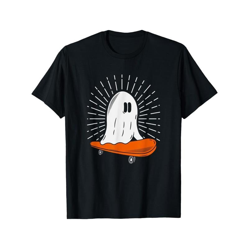 Ghost skateboard Lazy Halloween costume Funny skateboard T-shirt Made in USA Hoodie, Sweatshirt | UrbanDripWear.com