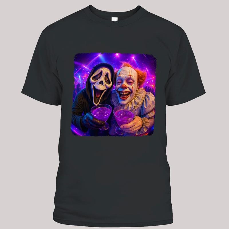 GhostFace & Pennywise Party Shirt, Horror Characters Shirt, Trending Shirt Hoodie, Sweatshirt | UrbanDripWear.com