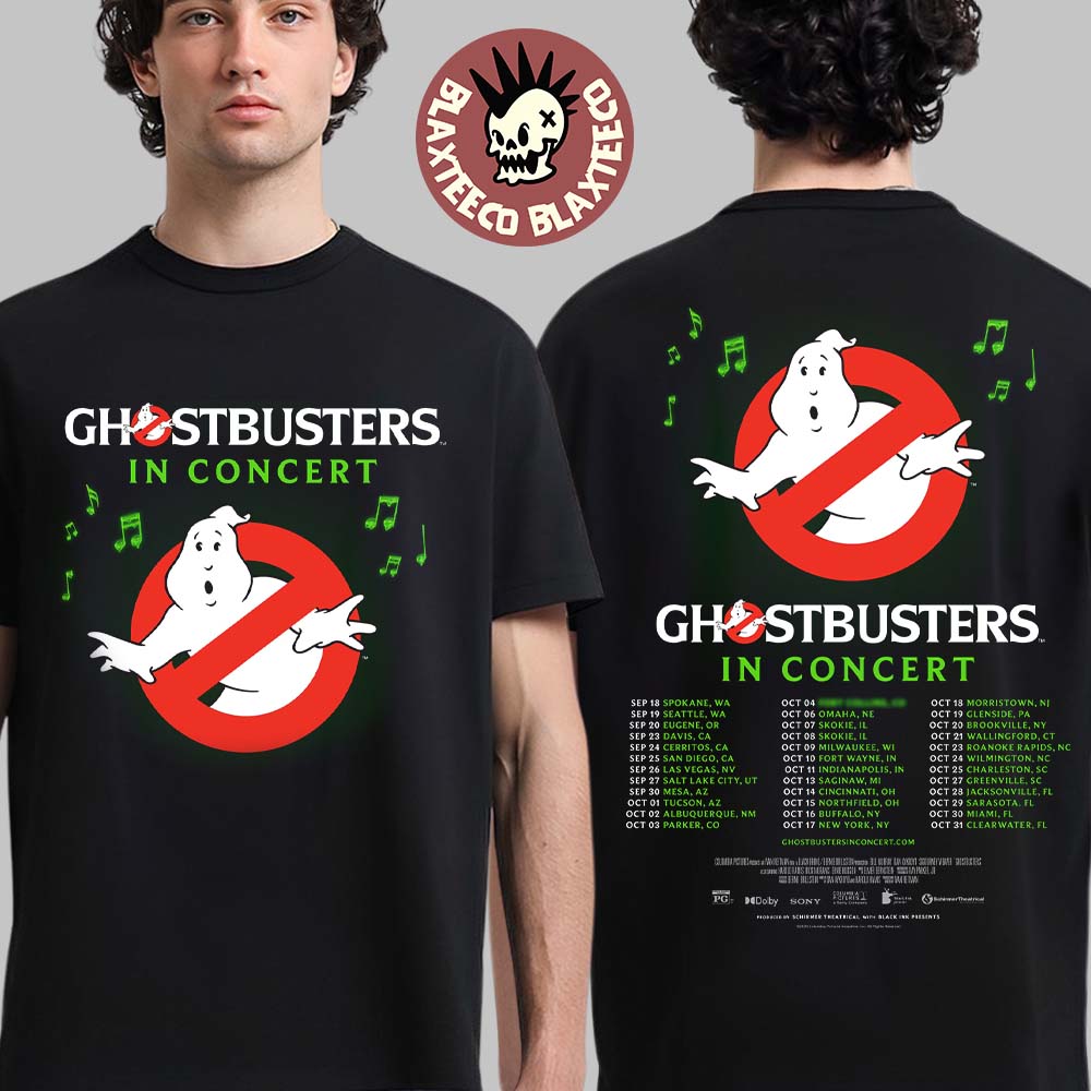 Ghostbusters In Concert 2026 North America Schedule Dates Two Sided T-Shirt