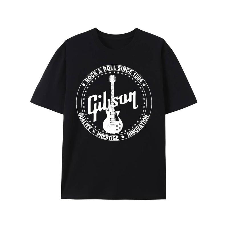 Gibson 1894 Rock style cotton T-shirt for men, comfortable and casual round-neck short-sleeved T-shirt, perfect birthday...