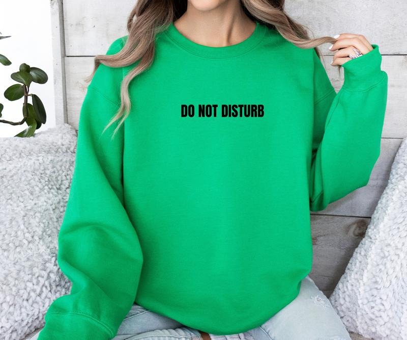 Gildan Distressed Print DO NOT DISTURB Design Crewneck Sweatshirt Comfortable Casual Fit High-Quality Cotton Polyester...