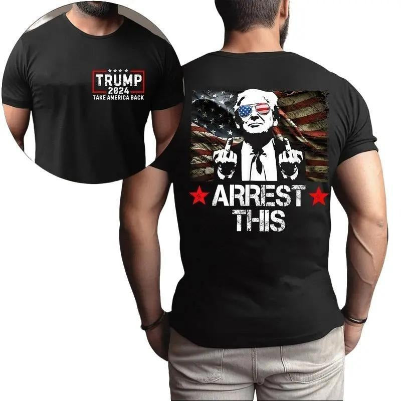 [Gildan T-shirt] Trump Arrest This Graphic Tshirt, Gift For Him, Gift For Her Hoodie, Sweatshirt | UrbanDripWear.com