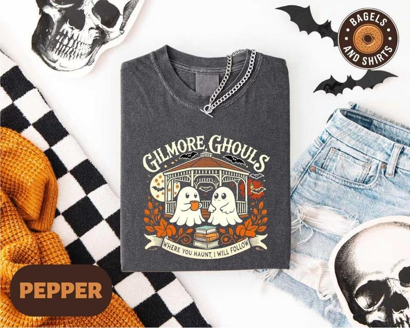 Gilmore Ghouls Shirt, Halloween Fall Vibes T-shirt, Autumn Festival Shirt, Spooky Gilmore Girls Fan Sweater, Halloween...