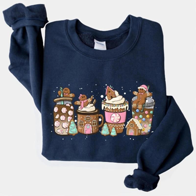 Gingerbread Christmas Coffee Sweatshirt, Christmas Coffee Shirt, Unisex Crewneck Sweatshirt & Shirt Classic Cotton Hoodie