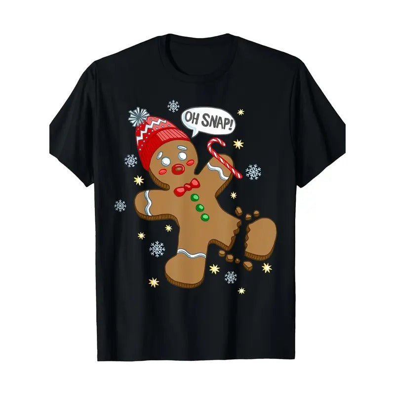 Gingerbread Man Oh Snap Christmas T-Shirt-220g 100% Cotton made in usa Hoodie, Sweatshirt | UrbanDripWear.com