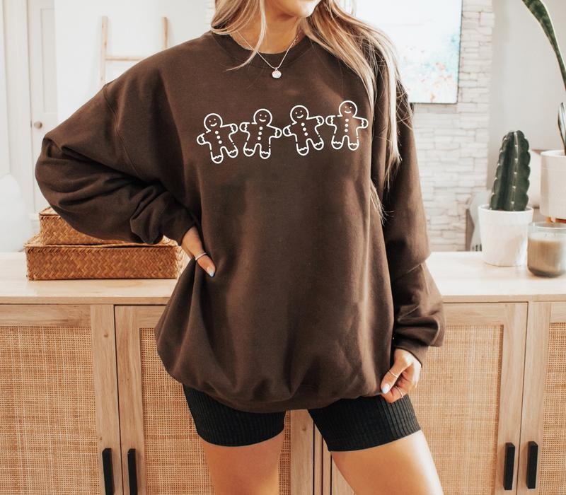 Gingerbread Sweatshirt, Gingerbread Christmas Shirt, Cute Christmas Sweater, Gingerbread Man Shirt, Women Holiday Shirt,...