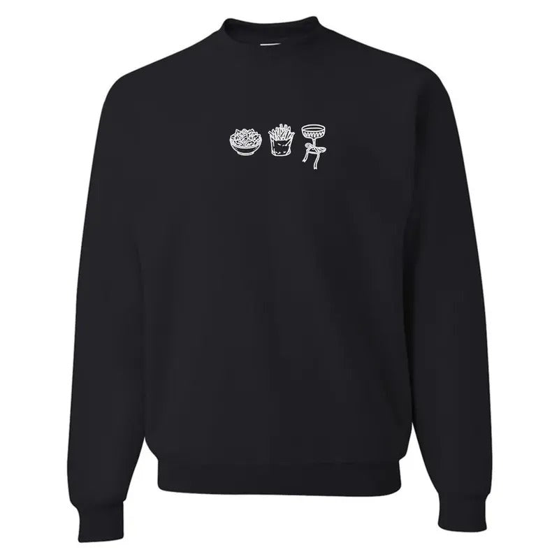 'Girl Dinner' Embroidered Crewneck Sweatshirt T-Shirts, Hoodie | UrbanDripWear.com
