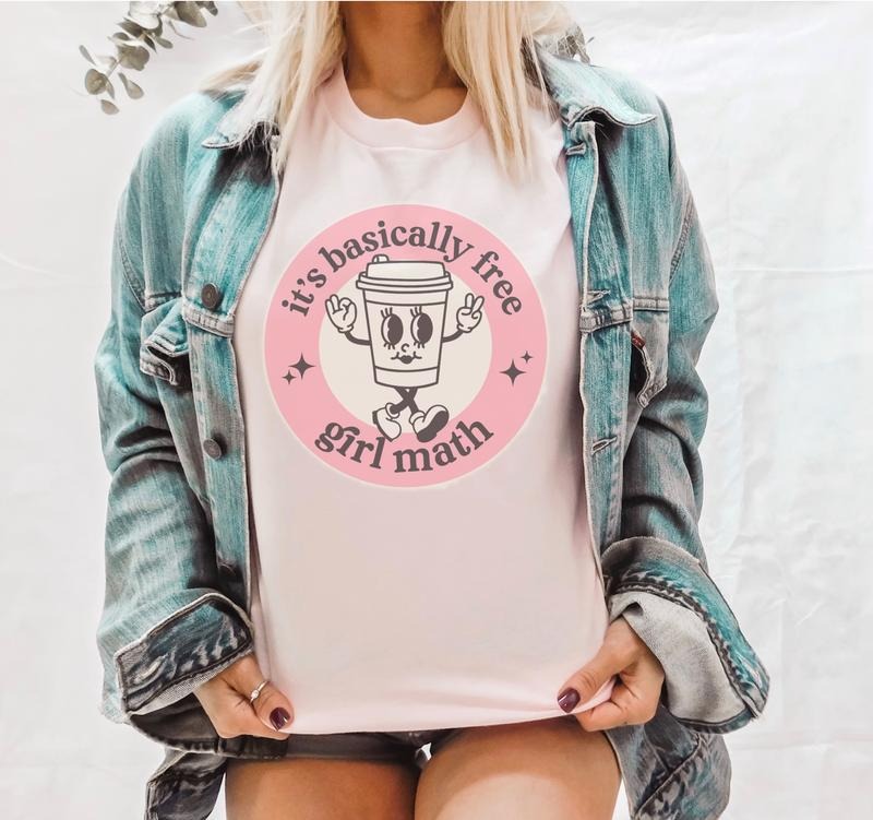 Girl Math T-Shirt Internet Meme Tshirt Funny Girl Tee Meme Funny Shirt Oversized Fit T-Shirt Soft Print Tshirt Comfy...