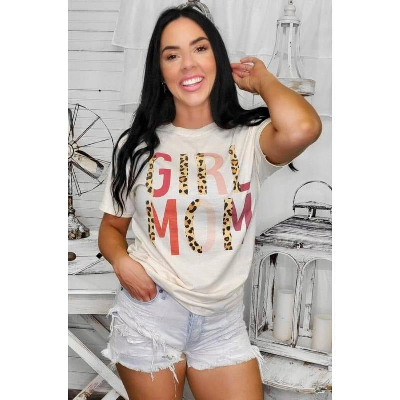 Girl Mom Leopard Letter T-Shirt Hoodie, Sweatshirt | UrbanDripWear.com