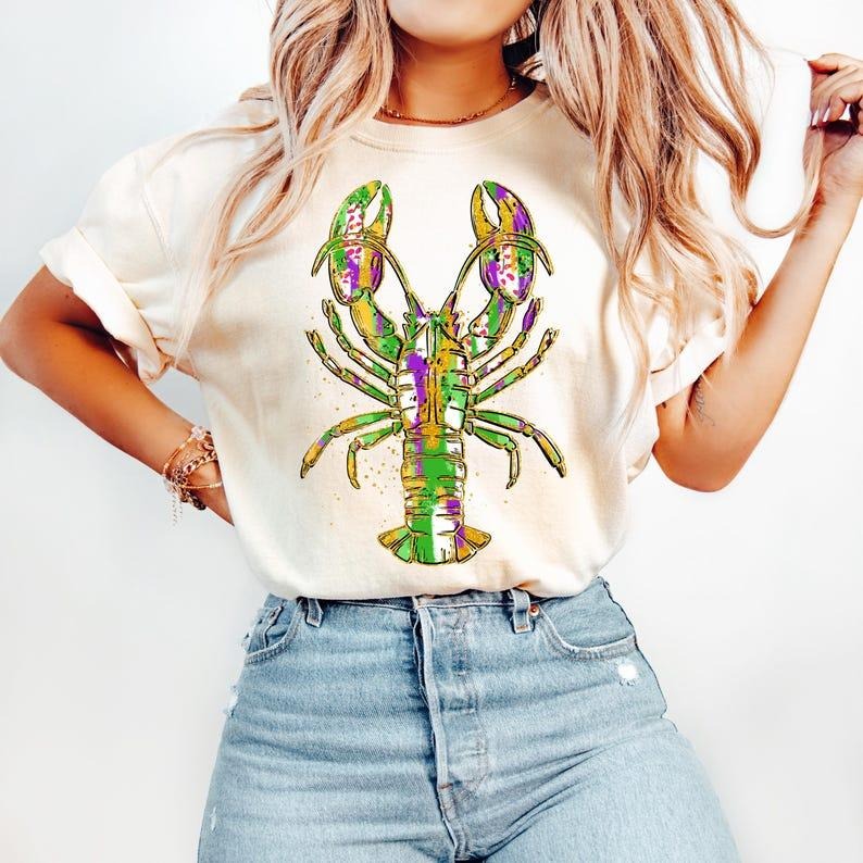 Glitter Mardi Gras sweatshirt-hoodie-tshirt, Louisiana Crawfish tshirt, Fleur De Lis hoodie, Brushstroke Mardi Gras...