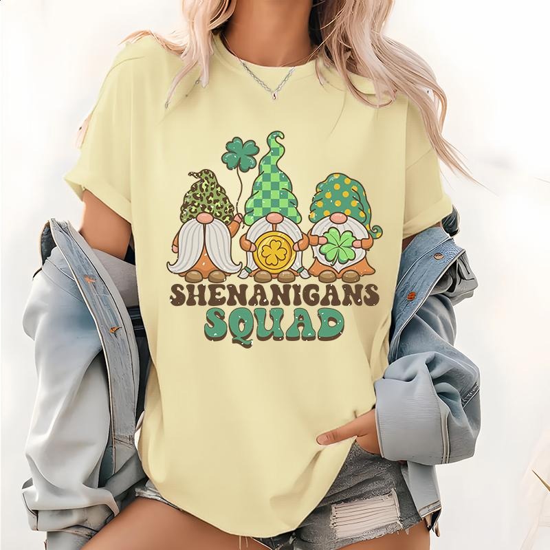 Gnomes St Patricks Day T Shirt, Group St Patricks Day Short Sleeve Office St Patricks day Shirts, Shenanigans Squad Tee...