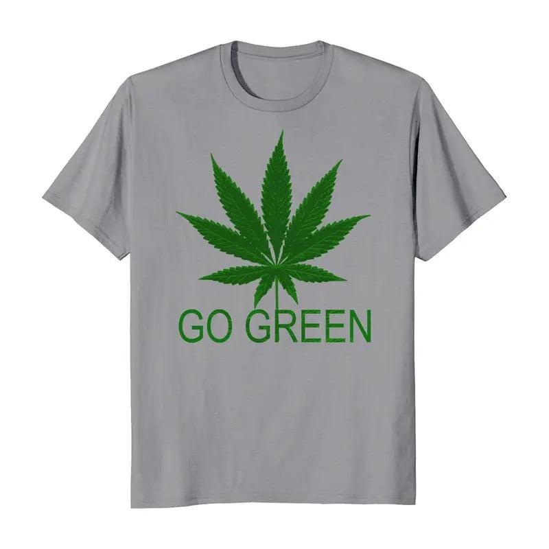 Go Green Marijuana Cannabis Weed 420 Men's T-Shirt Casual Crewneck Hoodie, Sweatshirt | UrbanDripWear.com