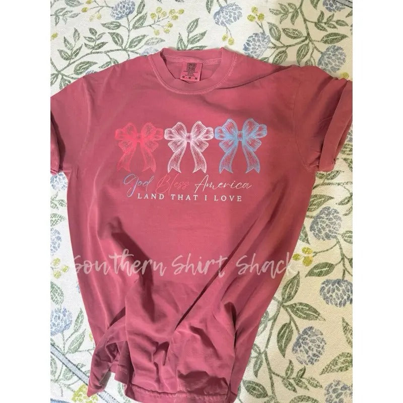 God Bless America T shirt  | crimson comfort colors t shirt Hoodie, Sweatshirt | UrbanDripWear.com