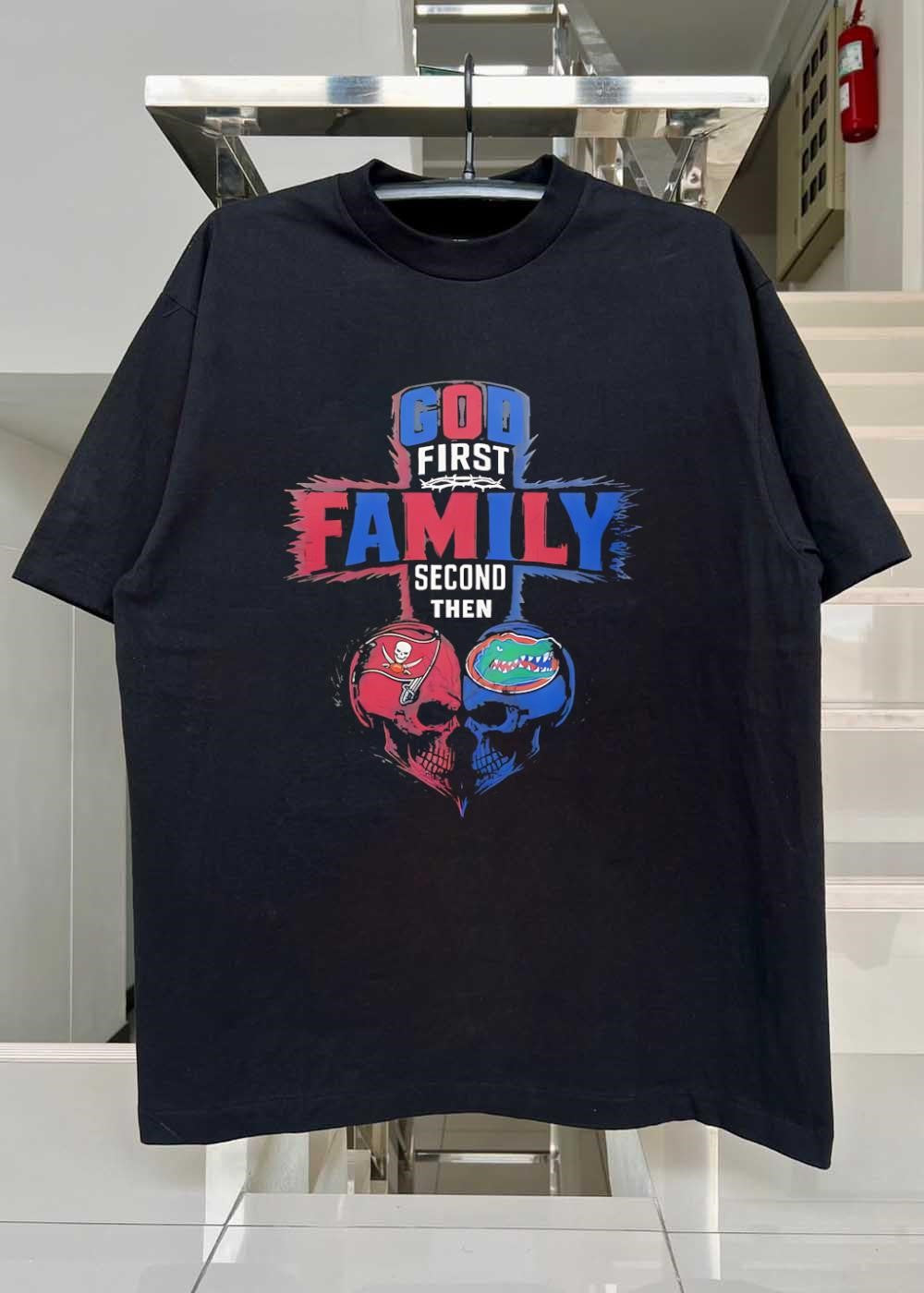 God First Family Second Then Tampa Bay Buccaneers And Florida Gators Skull shirt