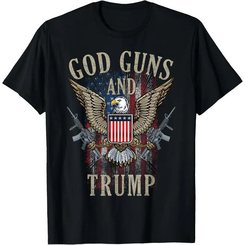 God Guns And Trump 2nd Amendment Flag AR15 American Flag T-Shirt made in usa Hoodie, Sweatshirt | UrbanDripWear.com