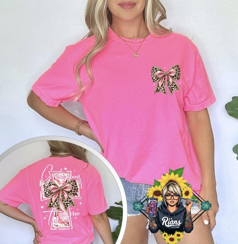 God Is Good All The Time cute Bow Comfort Colors Tshirt Hoodie, Sweatshirt | UrbanDripWear.com