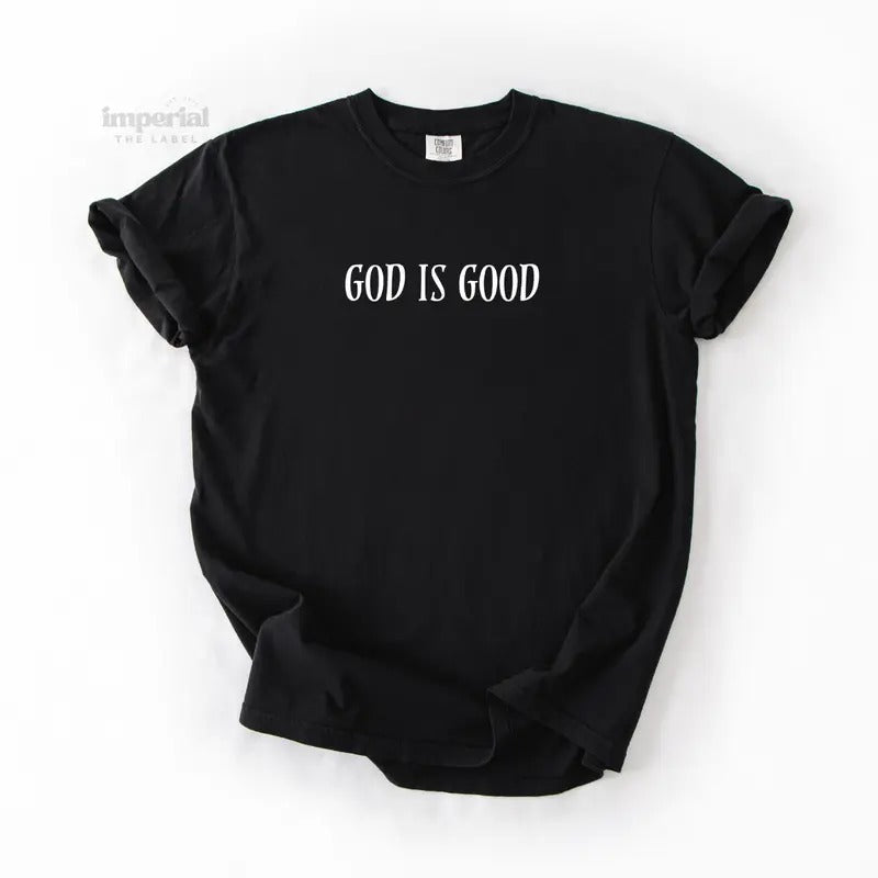 God Is Good Comfort Colors T-Shirt, Oversized Vintage-Washed Tee, Soft Garment-Dyed Cotton, Aesthetic Streetwear, Casual...