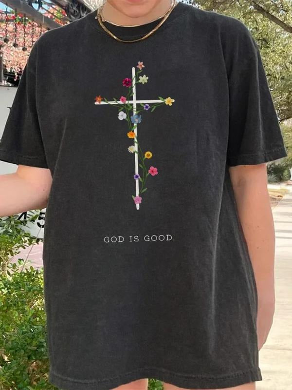 God Is Good Unisex Washed Christian T-Shirt, Fashion Vintage Youth Camping Beach Vacation Travel, Daily Wear for Couples...