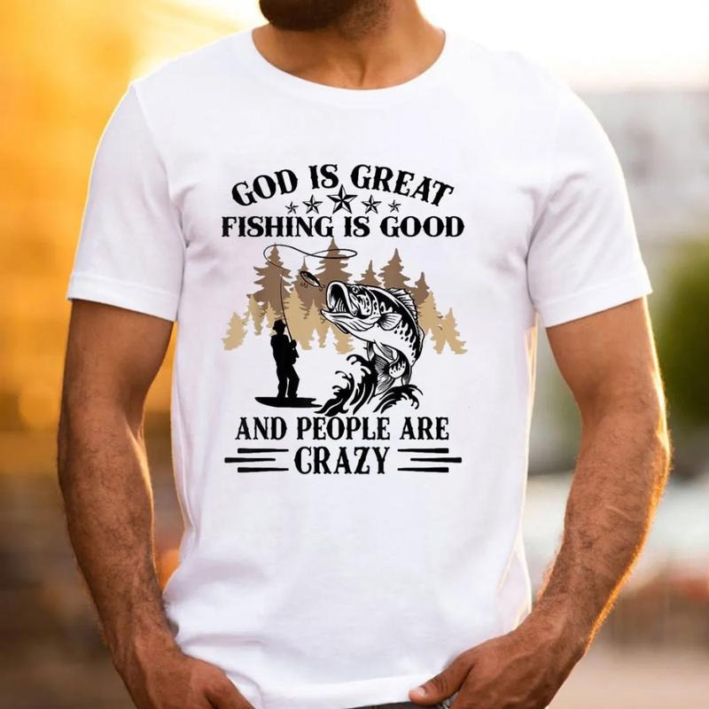 God Is Great And People Are Crazy Christian T-Shirt Pure Cotton Casual Street Style Crew Neck Short Sleeve T-Shirt Tops...