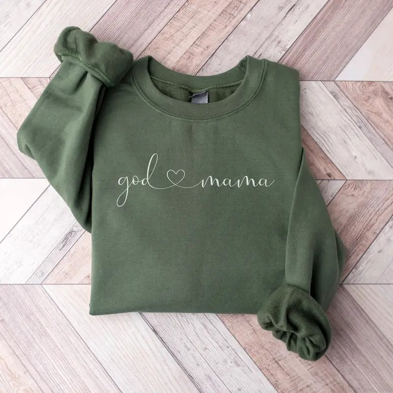 God Mama Sweatshirt Godmother Sweatshirt God Mother Sweater Godmama Sweater God Mother Crewneck Shirt Tshirt God Mother...