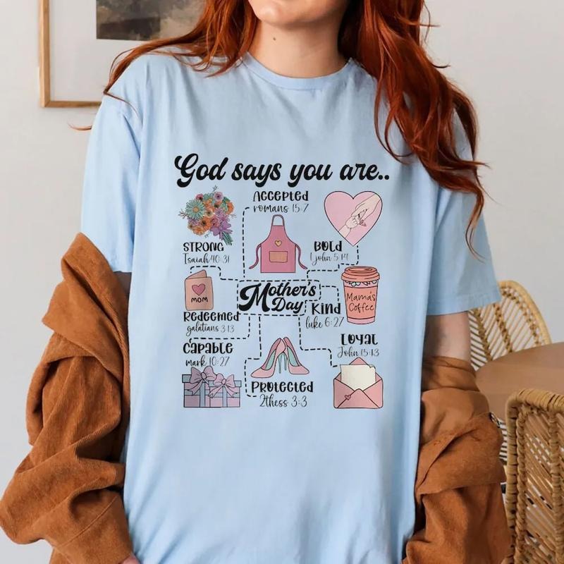 God Says You Are Kind Christian Shirt Casual Style Crew Neck Short Sleeve T-Shirt Tops Trendy for Unisex, Perfect Gift...