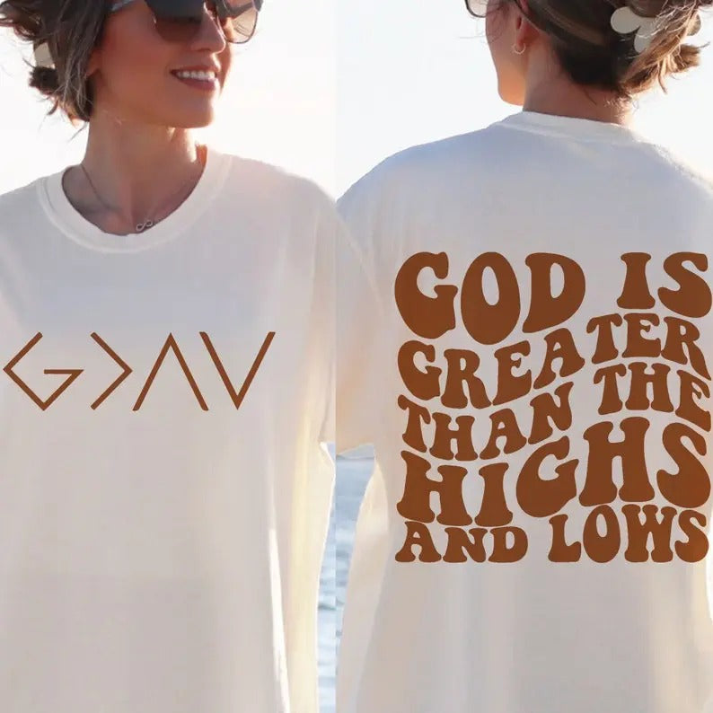 God is Greater Than the Highs and Lows Sweatshirt Bible Quote Sweatshirt , Faith Sweatshirt, Religious  T-shirt, sweater...