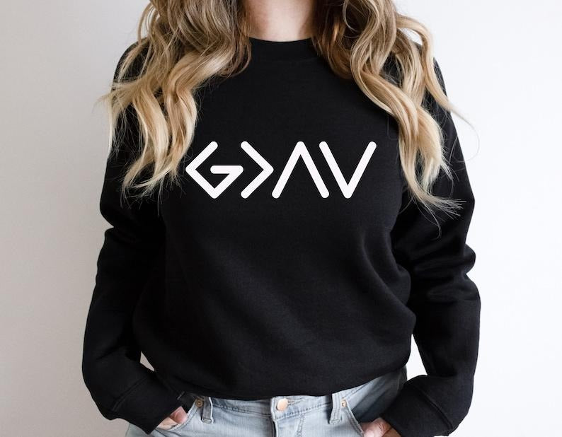 God is Greater Than the Highs and Lows Sweatshirt, Christian Hoodie, Bible Jesus Lover Gift, Faith Sweatshirt, Jesus...