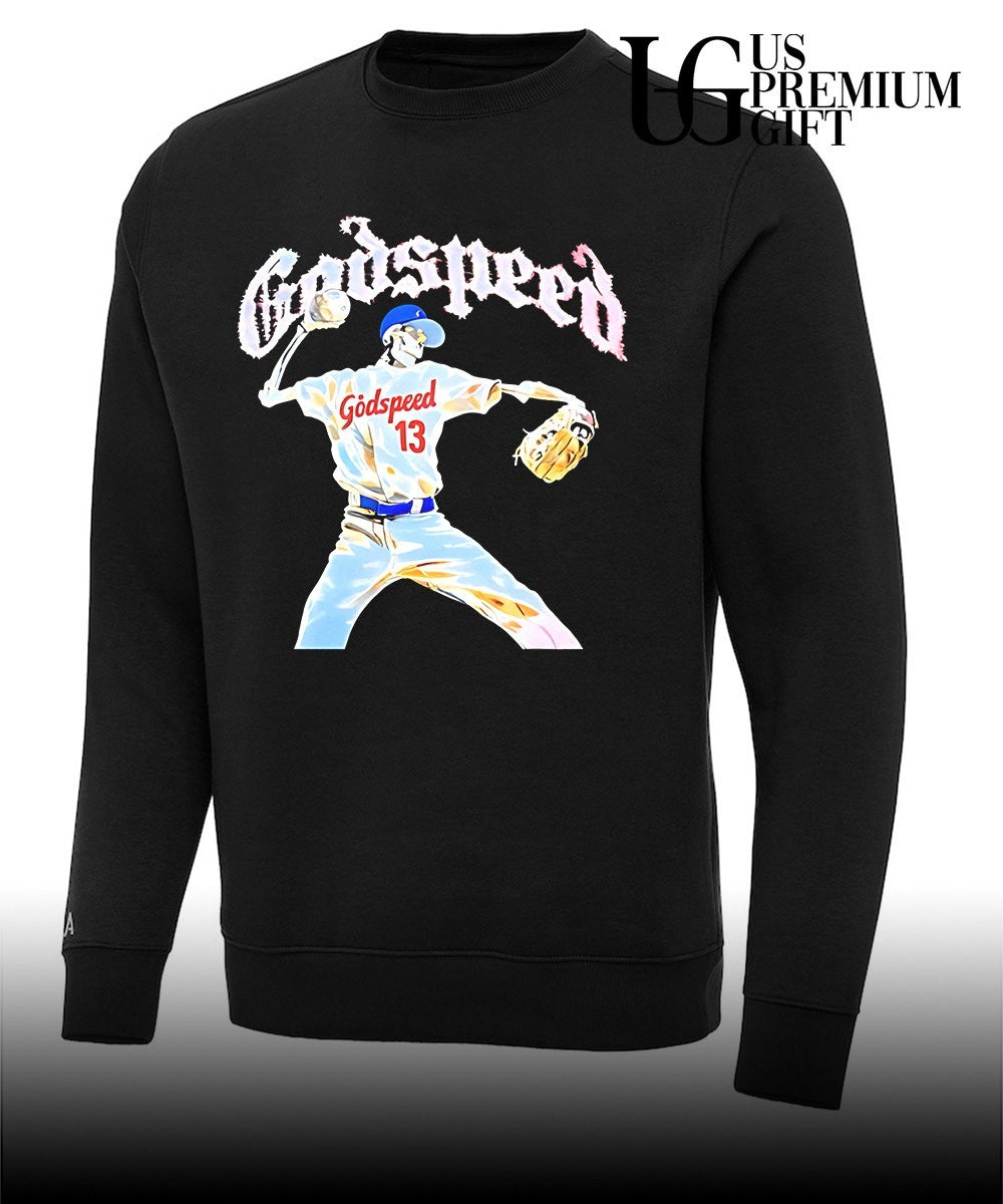Godspeed Skeleton Pitching Baseball Team Chicago Cubs shirt